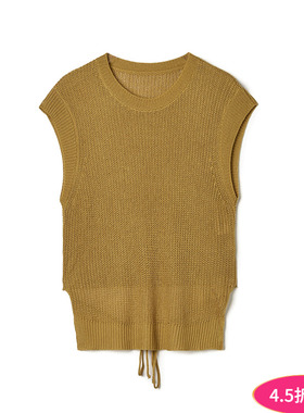 2025年秋装Outlets专柜 SY系列系带设计上衣套头无袖修身针织衫女