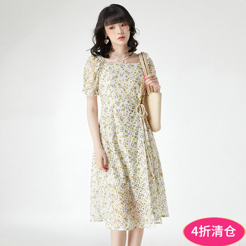 2026年夏装Outlets专柜 高端HH系列清新小碎花修身潮款裙子连衣裙