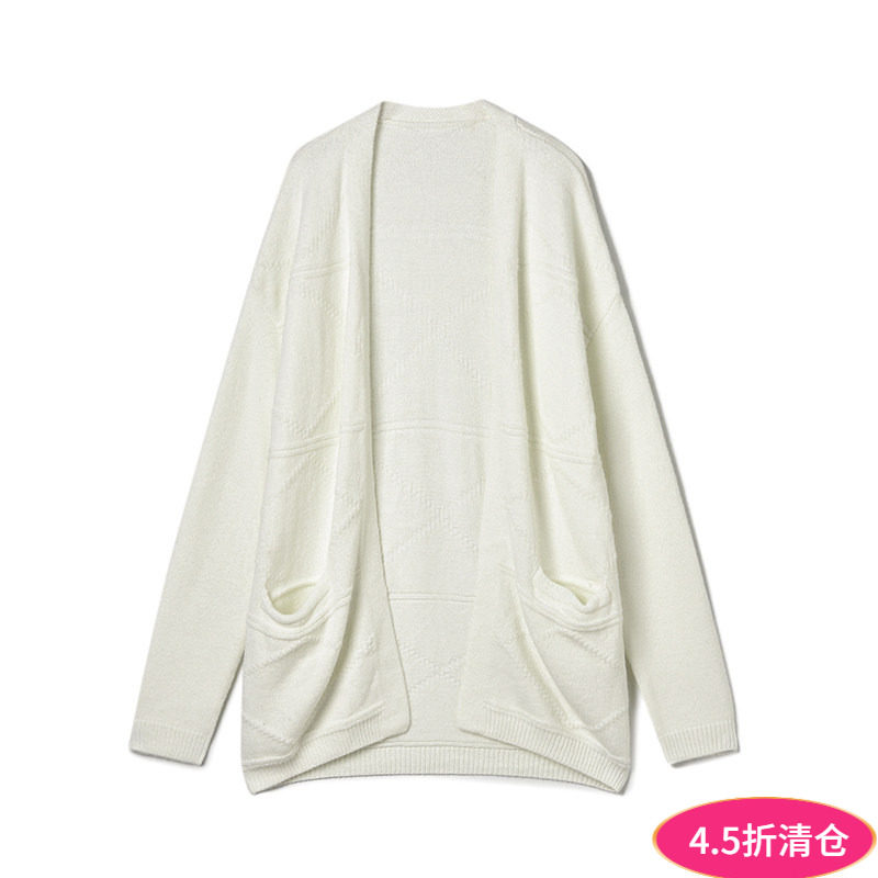 2025年冬Outlets专柜正品 高端SF系列简约日常开衫微弹针织外套女