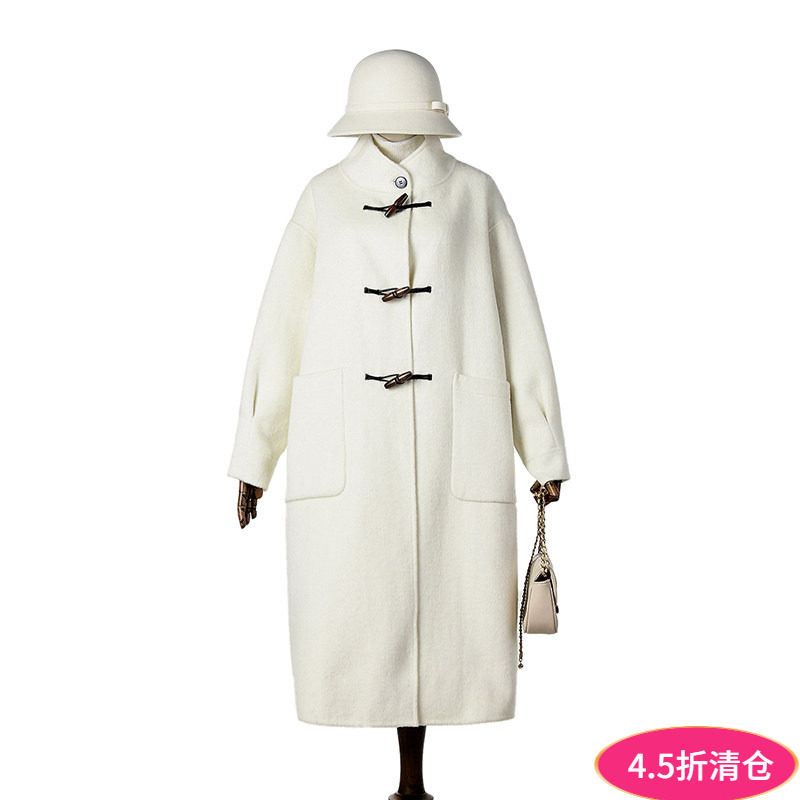 2025年冬Outlets正品 高端HZ系列含澳毛气质双面尼毛呢外套大衣女