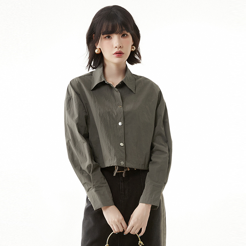 单排扣上衣纯色长袖外套