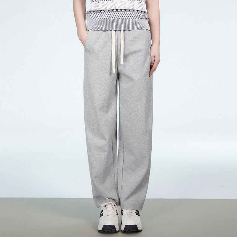 奥莱专柜品牌撤柜正品 MN春装新款 运动风长裤松紧腰微弹休闲裤女