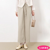 GO秋装 2025新款 松紧腰长裤 Outlets专柜撤柜正品 垂感微弹休闲裤 女