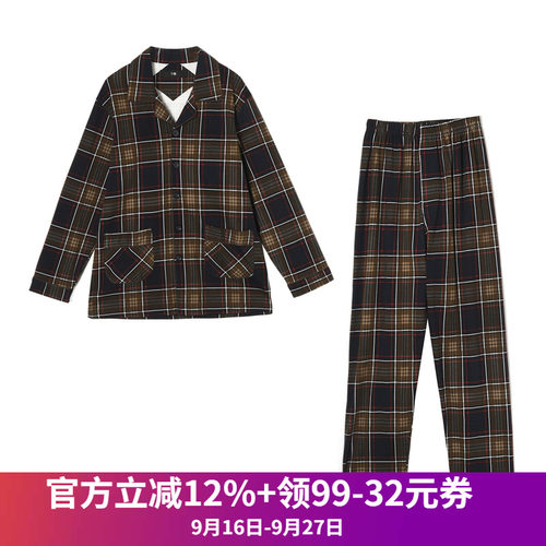 格纹上衣+纯棉裤子多件套