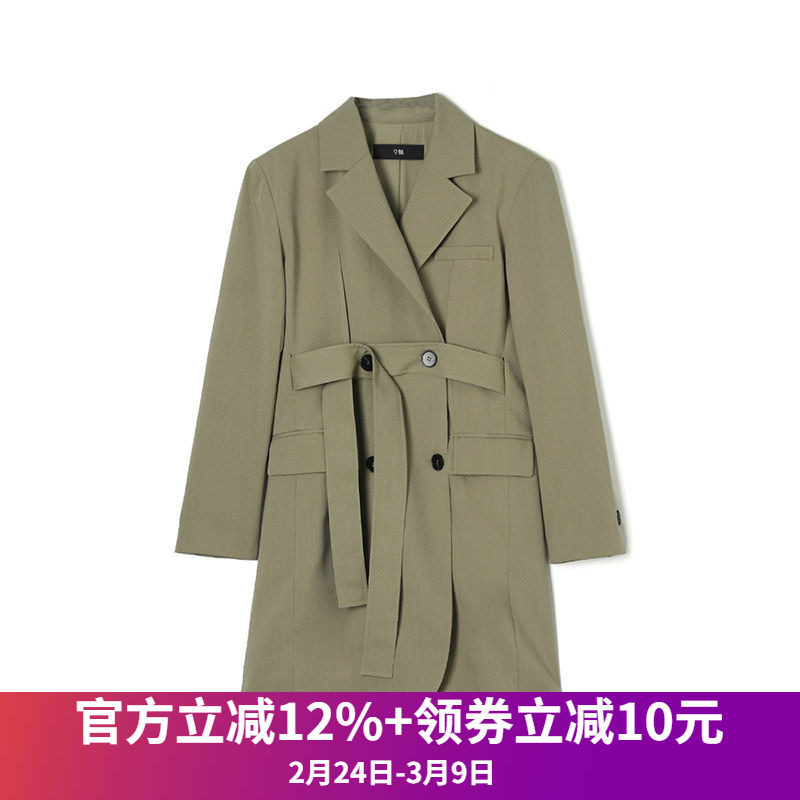 奥莱专柜品牌撤柜正品 WM春装新款 都市女性时尚感纯色长款外套女