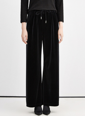 Outlets专柜撤柜正品 LD秋装2025新款松紧腰长裤微弹修身休闲裤女