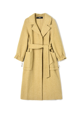 2025年冬Outlets正品 高端FZ系列含羊毛双面尼宽松毛呢外套大衣女