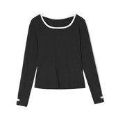 2026年春装 打底T恤女 休闲风拼色套头长袖 Outlets专柜 高端MN系列