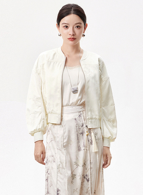 2025年秋装Outlets专柜 LH系列精致提花长袖上衣松紧腰显瘦外套女