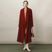 新款 Outlets撤柜正品 RU冬装 含绵羊毛高级感双面尼毛呢外套大衣女