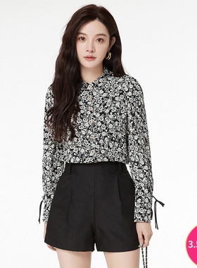 2025年秋Outlets正品 高端LM系列端庄气质印花上衣长袖百搭衬衫女