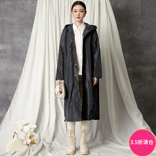 风连帽单排扣长袖 Outlets专柜撤柜正品 工装 新款 风衣外套女 YC秋装