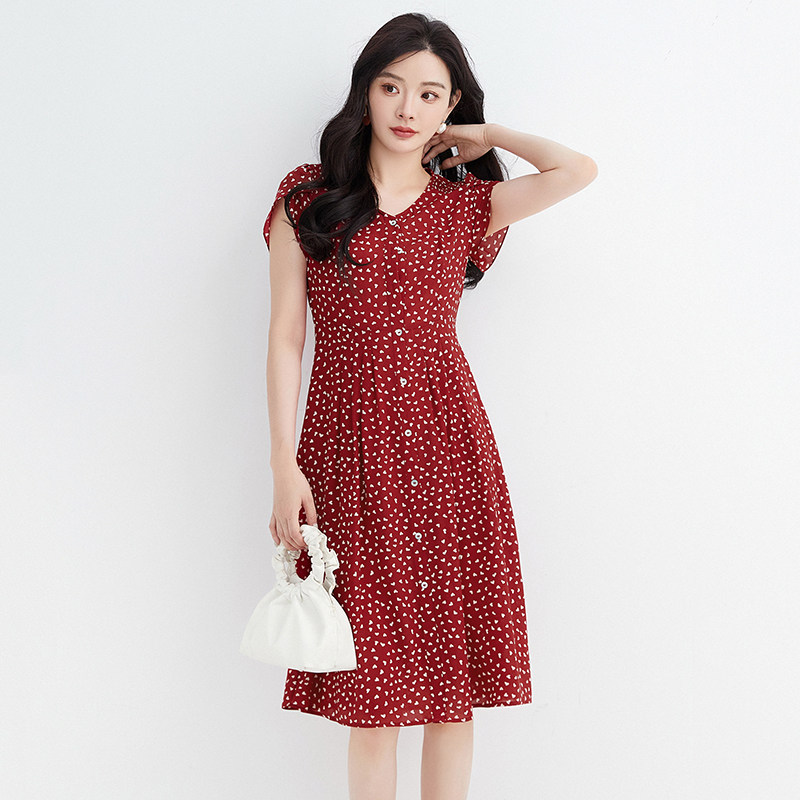 奥莱专柜撤柜正品 汉货精品HH夏装新款 优雅气质修身中长裙连衣裙