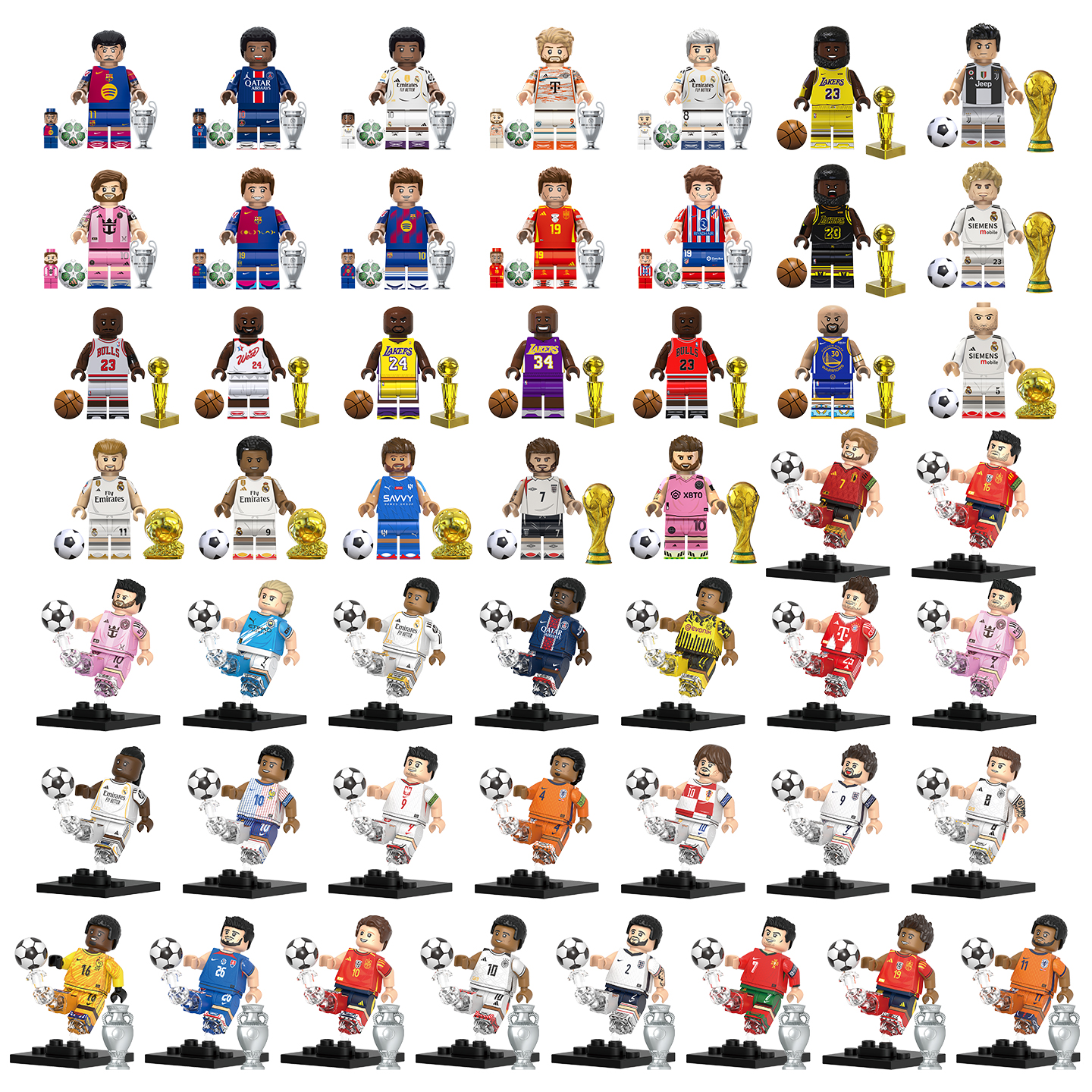 体育明星系列拼插积木人仔玩具