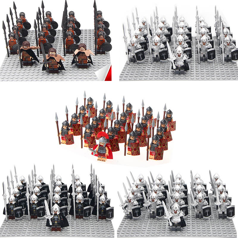 中国积木战争中古十字军骑兵指环魔戒灵骷髅战马益智拼插积木人仔