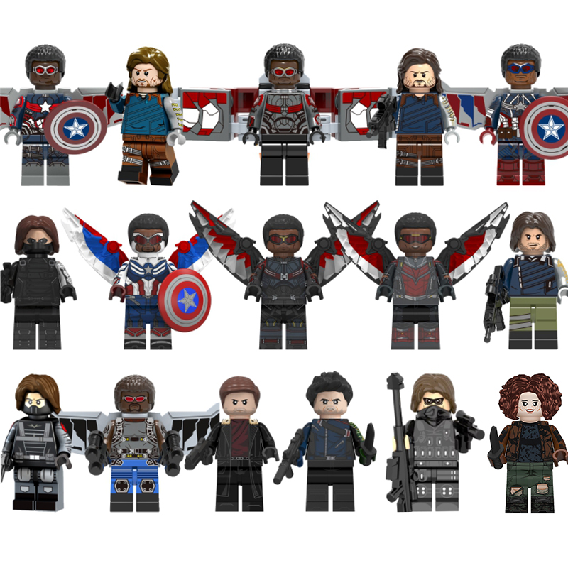 复联美队猎鹰小玩具拼插积木人仔