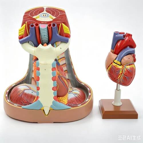 人体纵膈模型纵隔四分区胸导管模型胸膜呼吸系统心脏模型胸外科