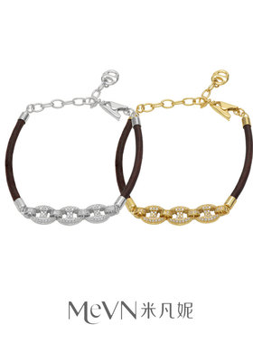 纯银皮绳手链女小众设计感高级女