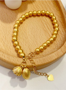 越南沙金古法传承荷花光面手链