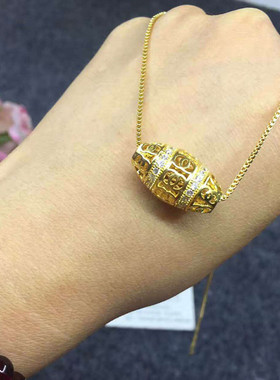 仿黄金韩版微镶路路通转运珠吊坠