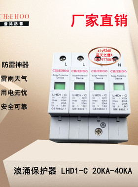 雷鸿浪涌保护器LHD1-C 20KA-40KA /4P白色小体防雷器C级保护直销