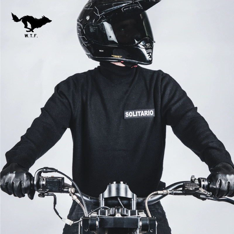 【El Solitario】西班牙进口 狼牌 羊绒卷领 毛衣 针织衫
