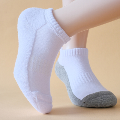 儿童毛巾袜子白色运动加厚毛巾底