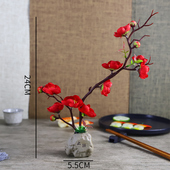 酒店餐厅菜品盘头小摆件冷菜盘创意盘饰刺身料理点缀仿真花草盘饰