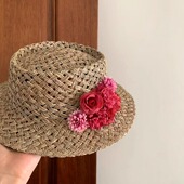 繁花系列春夏新品 平顶小众时尚 日常大理海边度假镂空甜美草帽女