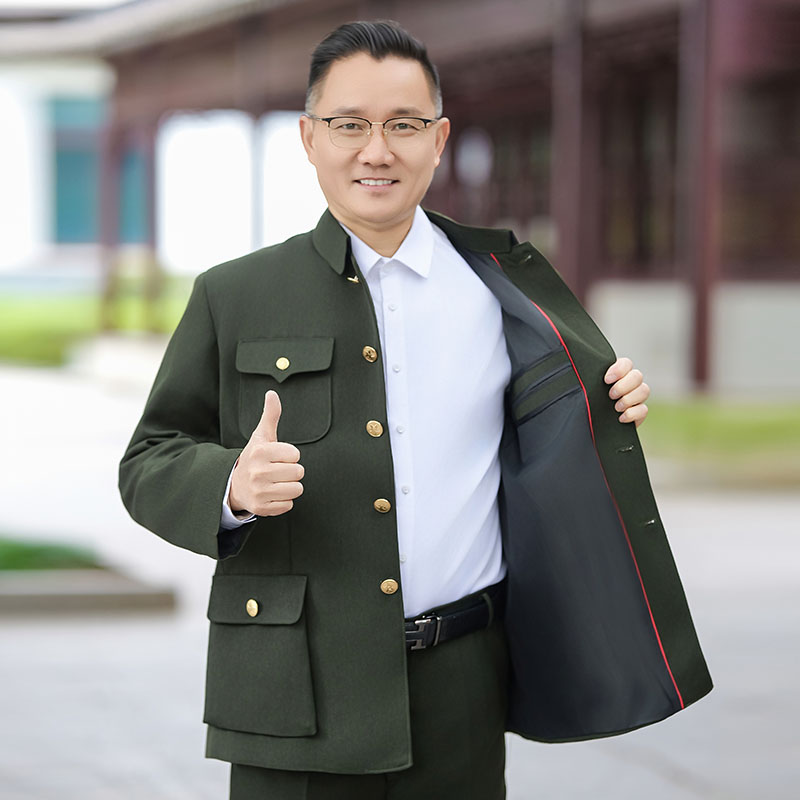 中老年中山装男春秋冬季高档老式爸爸爷爷装干部中国风中山服外套