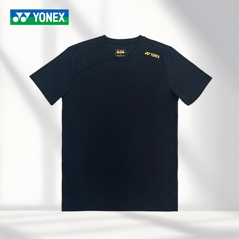 YONEX/尤尼克斯羽毛球服纯色线条文化衫运动短袖速干透气T恤-2791