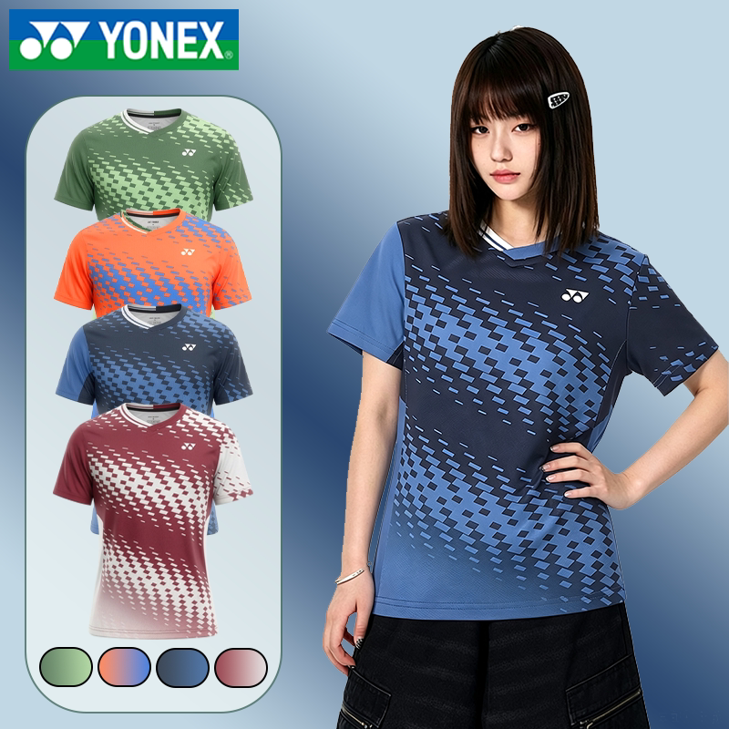 YONEX/尤尼克斯羽毛球服yy轻便运动透气速干渐变短袖T恤女款-3338