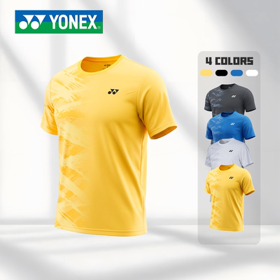 YONEX/尤尼克斯羽毛球服速干透气运动短袖yy印花渐变文化衫-3239