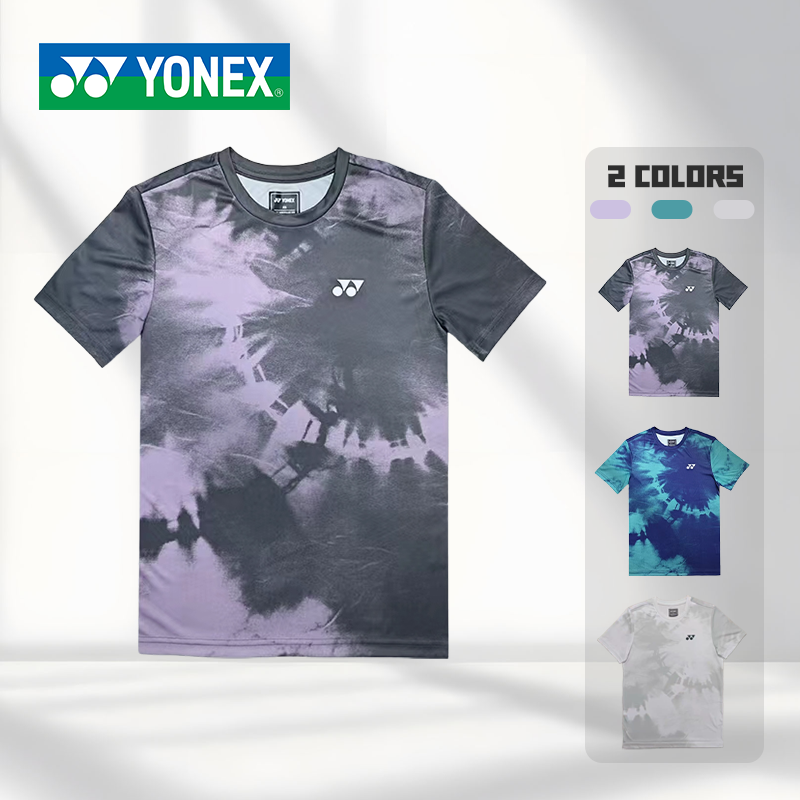 YONEX/尤尼克斯新款羽毛球服扎染短袖T恤速干透气比赛训练-3129