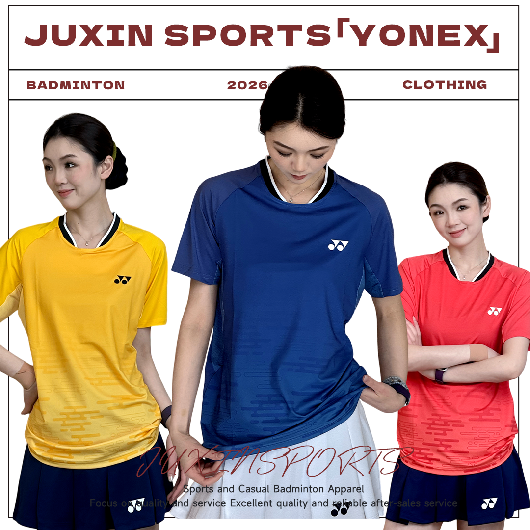 YONEX/尤尼克斯羽毛球服速干透气运动短袖yy插肩v领文化衫-3389