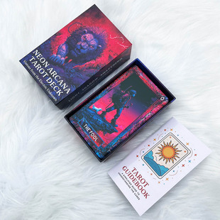 Arcana Tarot原创霓虹奥秘塔罗牌英文天地盖游戏 Neon 12X7cm