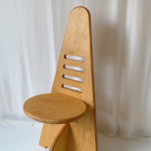 中古三角靠背餐椅可调节家用设计师款 饰椅子 单椅咖啡厅小众装