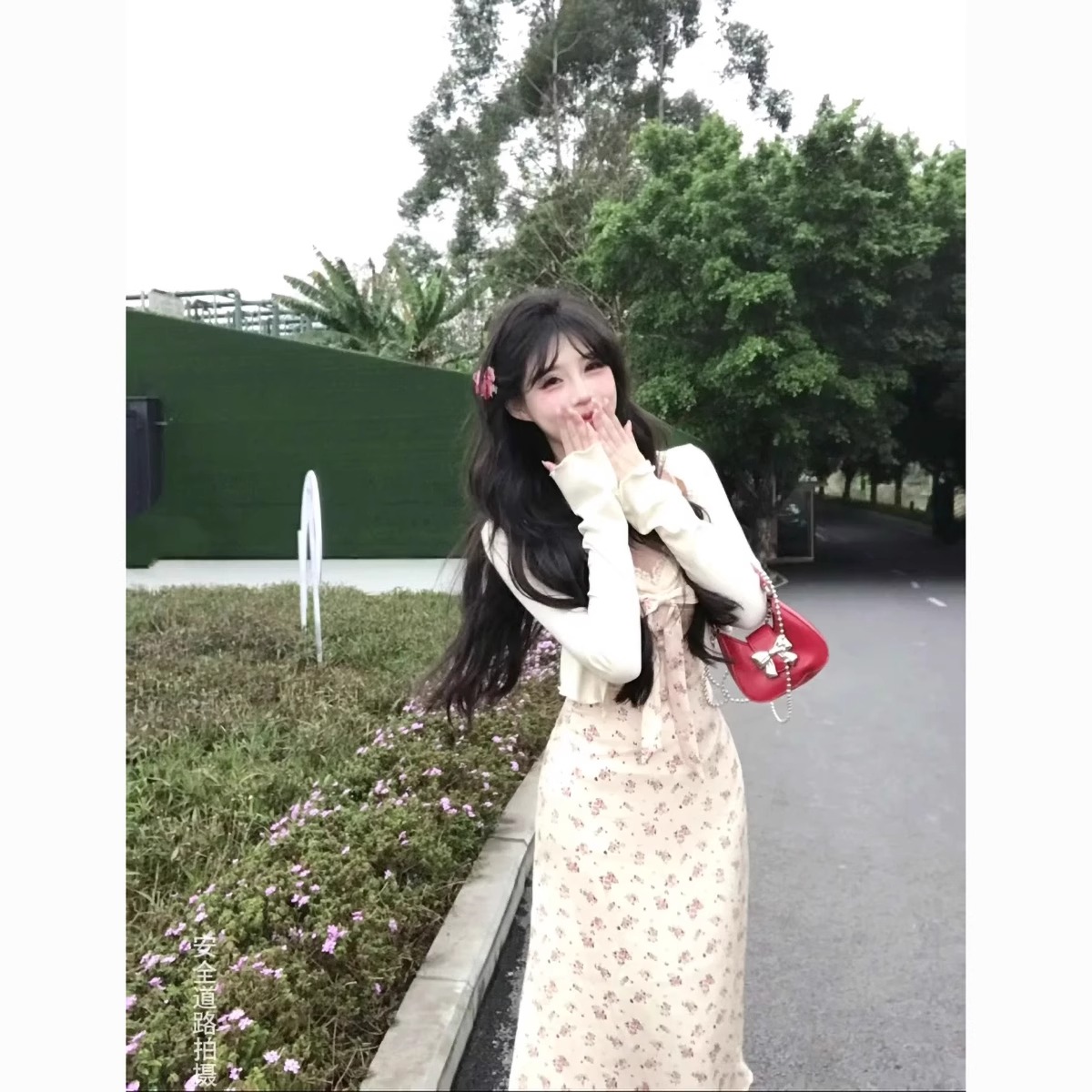 法式甜美碎花吊带连衣裙子女夏季