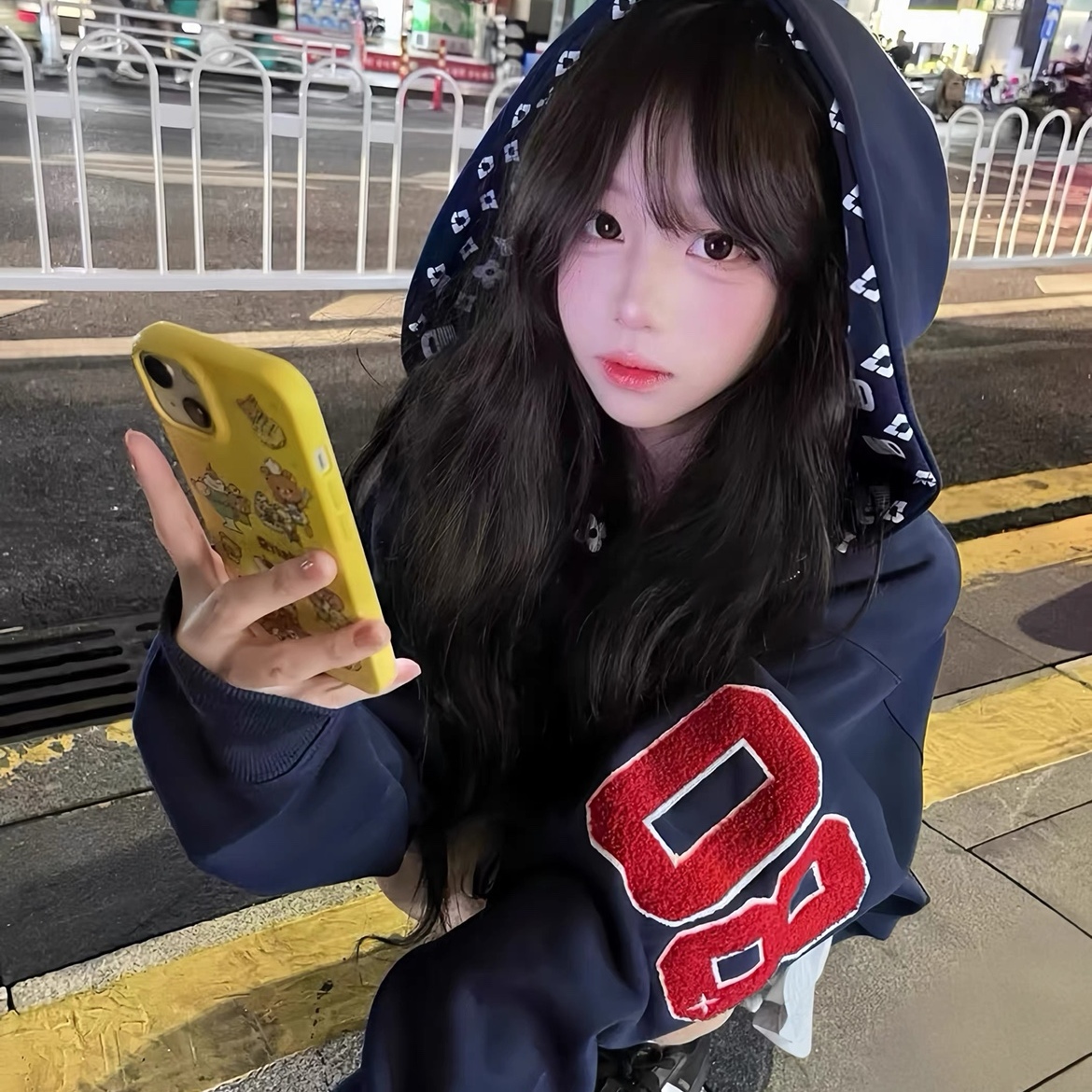 美式潮牌连帽卫衣女宽松开衫外套