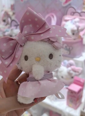 Fuben日本波点蝴蝶结kitty挂件限定款公主风kt猫玩偶包包挂件礼物