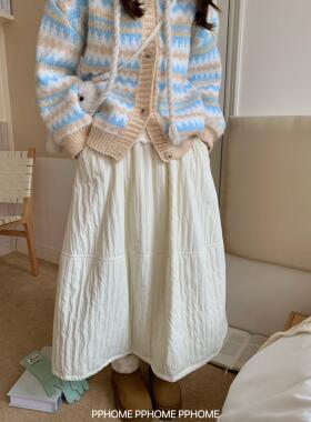 PPHOME自制~蓬蓬可爱裙 加厚氛围感棉裙秋冬宽松中长版a字半身裙