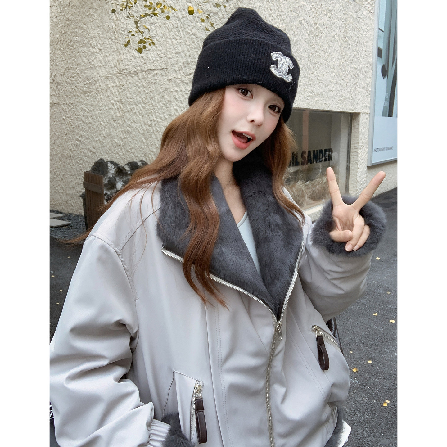 现货初春真兔毛皮毛一体两面穿外套202-5606-P385-K518，女装皮草，浙宝202