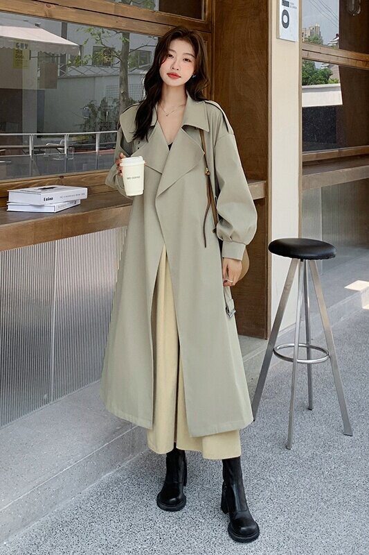 数据好秋装现货经典款韩版休闲风衣外套女202-8808-P155K218,女装风衣,浙宝202