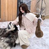 冬装新款韩版甜美圆点娃娃领宽松羽绒服202-5649-P285-K418-50绒，女装羽绒服，浙宝202