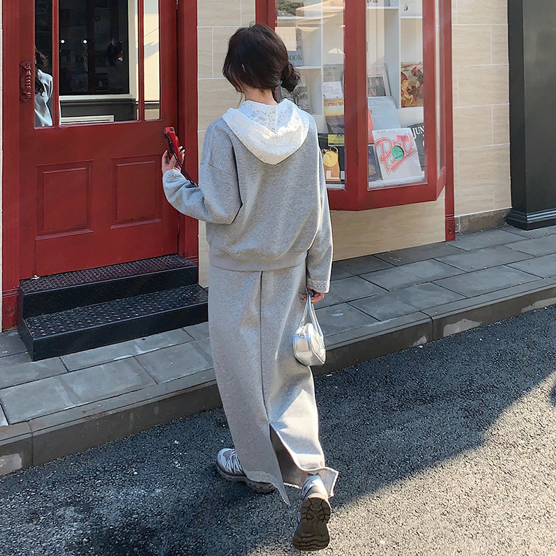 现货春装花边帽子卫衣+半身裙两件套套装202-2522-P165K268,女装套装/套裙,浙宝202