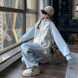 春装现货撞色拼接卫衣+两条杠裤子套装202-2528-P185-控289，女装运动套装，浙宝202