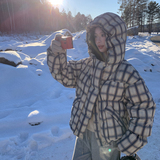 现货冬装新款连帽大格子羽绒服202-5658-P275-K399，女装羽绒服，浙宝202