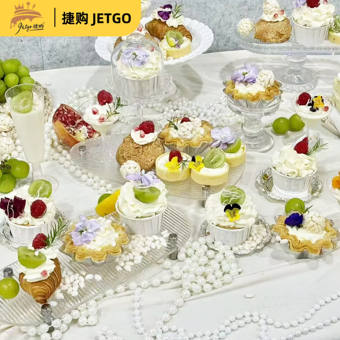 高级感透明多层亚克力展示架婚礼宴会蛋糕托盘果盘零食摆件甜品台