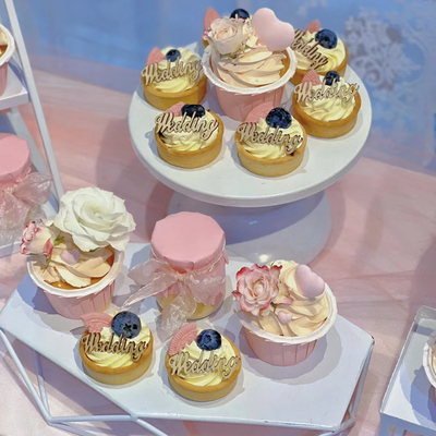 粉色系婚礼甜品台蛋糕装饰贴纸