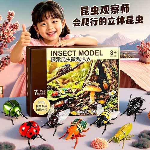 上链发条有翅昆虫仿真玩具可动蜜蜂知了夜光趣味儿童玩具礼物套装